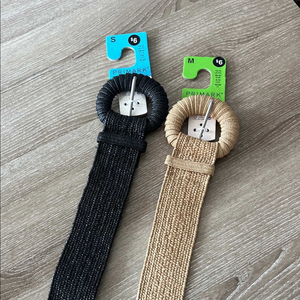 Primark Black and Brown Woven Belts
